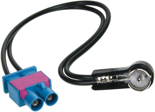 ACV Antennenadapter kompatibel mit Audi ab Bj. 2008 adaptiert von Doppel-Fakra (m) auf ISO (m)