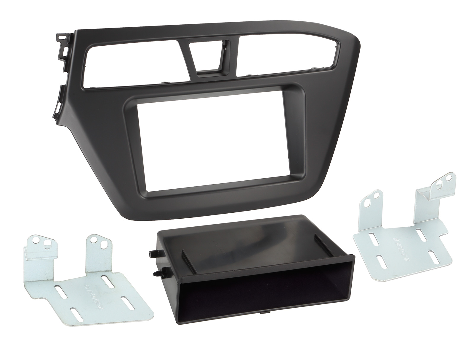 ACV Radioblende kompatibel mit Hyundai i20 2-DIN mit Fach schwarz ab Bj. 12/2014