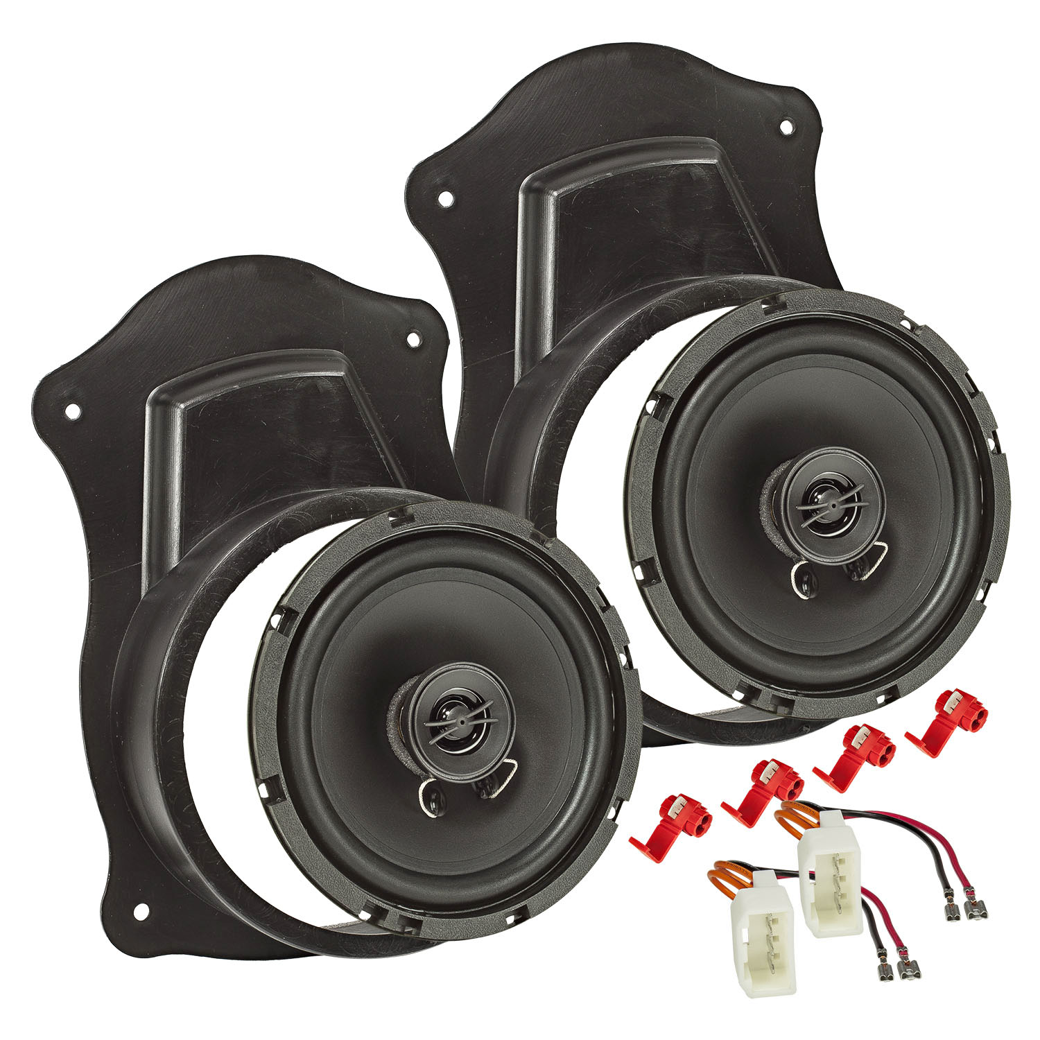 Lautsprecher Adapter Set kompatibel mit Ford Transit Custom Transit Connect 165mm 2-Wege Koaxial System TA16.5-PRO adaptiert auf 165er Lautsprecher