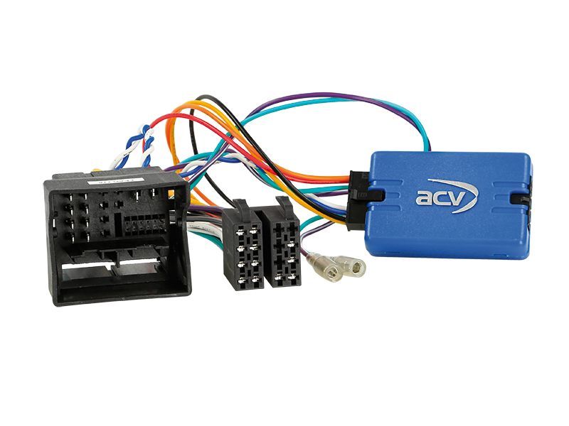 ACV Lenkradfernbedienungsadapter kompatibel mit Skoda Yeti mit CAN BUS + 52 Pin Quadlock adaptiert auf Blaupunkt