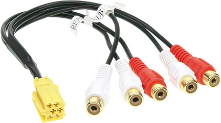 VORVERST�RKER ADAPTER 6pol Mini ISO Buchse auf 5 Cinch