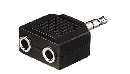 Verteiler Klinkenstecker 3,5mm stereo auf 2x Klinkenkupplung 3,5mm stereo