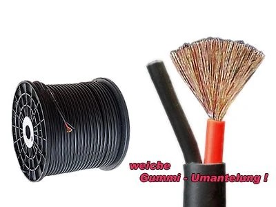 HQ - PA Lautsprecherkabel 2x1,5mm�  Gummimantel (0,10mm Litze) Meterware / schwarz