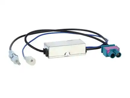ACV Antennenadapter kompatibel mit VW MIB 8.5V Phantomeinspeisung adaptiert von Doppel-Fakra (m) auf DIN (m)