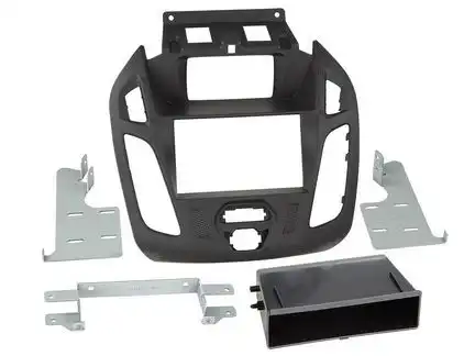 11111ACV Radioblende kompatibel mit Ford Tourneo Connect Transit Connect (PJ2) 2-DIN mit Fach mit Display schwarz