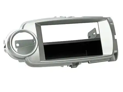 ACV Radioblende kompatibel mit Toyota Yaris (XP13) 2-DIN mit Fach silber Bj. 10/2011 - 07/2014