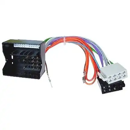 11111Autoradio Adapter Kabel kompatibel mit Mercedes Smart VW mit Werksradio Audio 20/30 adaptiert von Quadlock auf ISO (m)