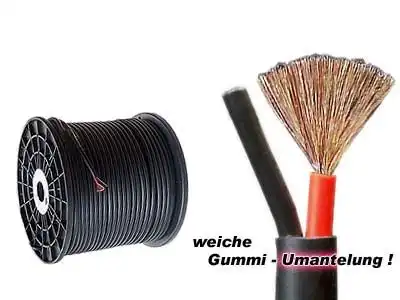 HQ-PA Lautsprecherkabel 2x2.5mm² Gummimantel 0772.00845 Meterware / schwarz