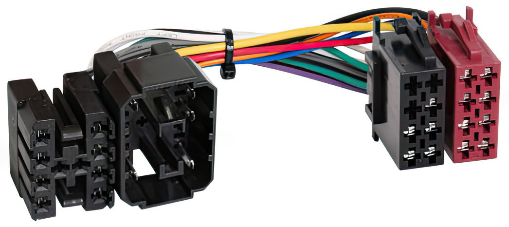 Autoradio Adapter Kabel kompatibel mit Saab 900 9000 4 Kanal adaptiert von ISO (f) auf ISO (m)