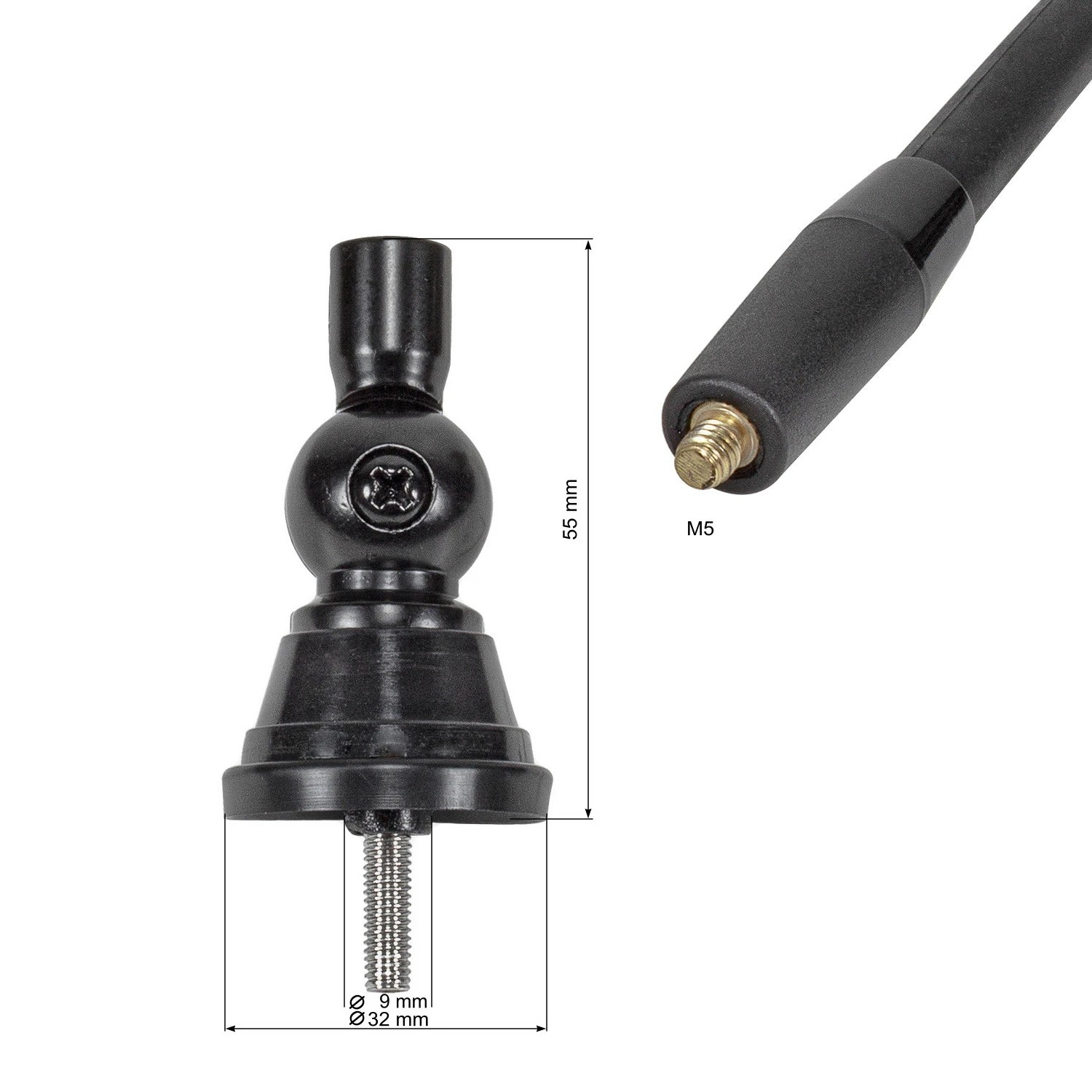 40cm Gummiantenne AM FM ohne Verst�rker schwarz adaptiert auf DIN (m)-/bilder/big/1000-001-3.jpg