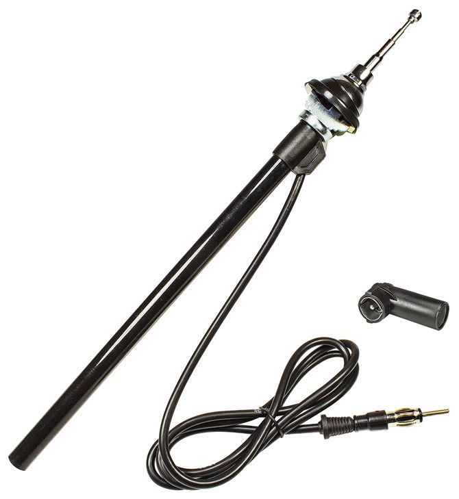 Kotflügel Teleskopantenne AM FM ohne Verstärker Edelstahl-Optik adaptiert auf DIN (m)