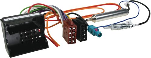 Autoradio Adapter Kabel kompatibel mit Peugeot Citroen Fiat Toyota Lancia Alfa mit Phantomeinspeisung auf DIN (m) adaptiert von Quadlock auf ISO (m)