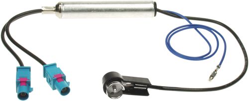 Antennenadapter kompatibel mit Skoda alle Modelle mit Phantomeinspeisung (aktiv) ohne Antennendiversity ab Bj. 2002 adaptiert von 2 x Fakra (m) auf ISO (m)