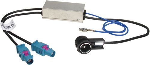 Antennenadapter kompatibel mit Audi Seat Skoda VW Citroen Peugeot Opel Phantomspeisung u. Diversity adaptiert von 2 x Fakra (m) auf ISO (m)