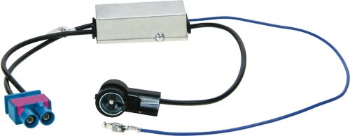 Antennenadapter kompatibel mit Audi Phantomspeisung u. Diversity ab Bj. 2008 adaptiert von Doppel-Fakra (m) auf ISO (m)