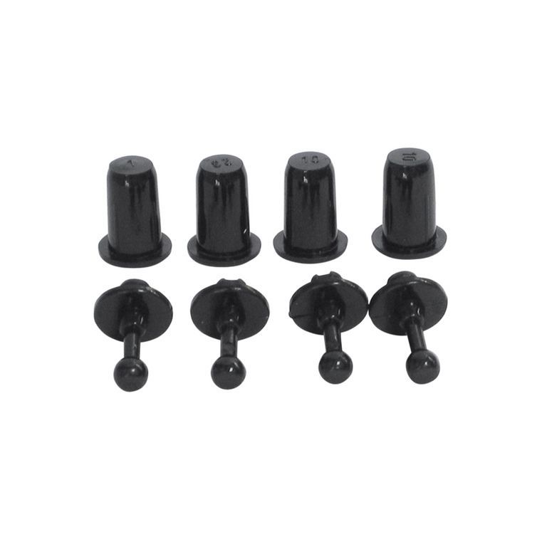 4 Set - Befestigungsnoppen 0772.10844 Kunststoff schwarz für Abdeckrahmen 4 Stück