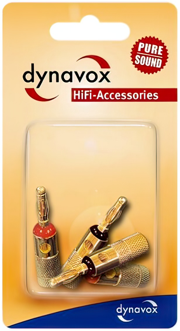 Dynavox 6mm Bananenstecker X-4005 Kennzeichnung: Rot/Schwarz 