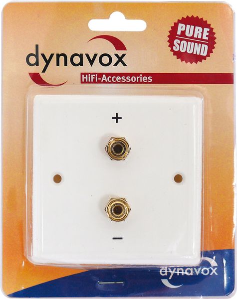 Dynavox Lautsprecher-Wand-Anschlußblende weiß / 2 x Bananen-Kupplung 