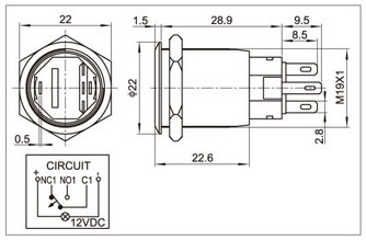 Metalltaster Edelstahl 19mm mit Ein/Aus-Symbol weiß-/bilder/big/207361_3.jpg