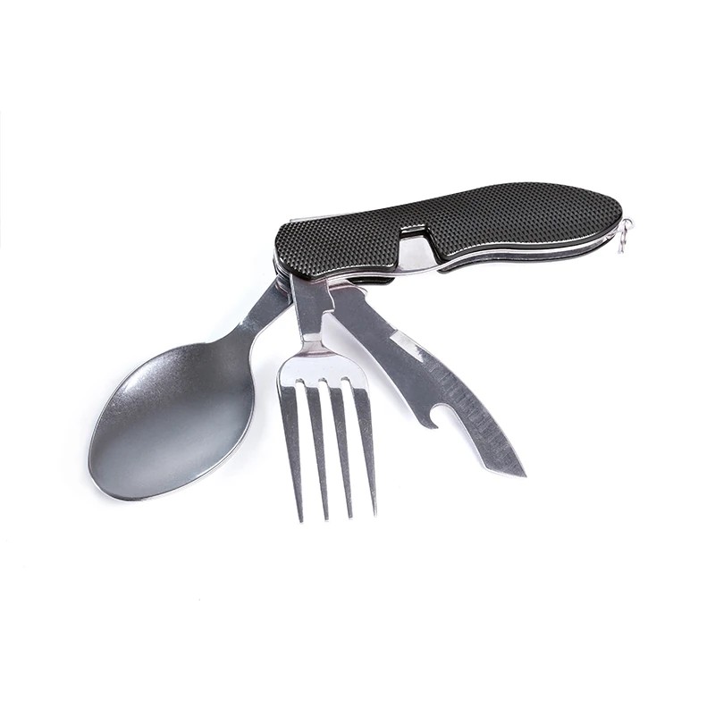 Camping Besteck Set 4-teilig Edelstahl - Mit Etui Für Reise & Outdoor