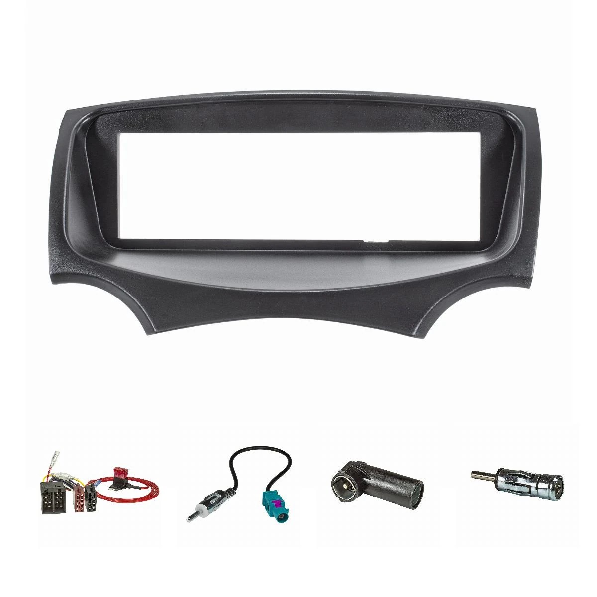 Radioblende Set kompatibel mit Ford KA RU8 Bj.2009-2017 mit Radioadapter ISO Fakra Antennenadapter DIN ISO Can-Bus Modelle