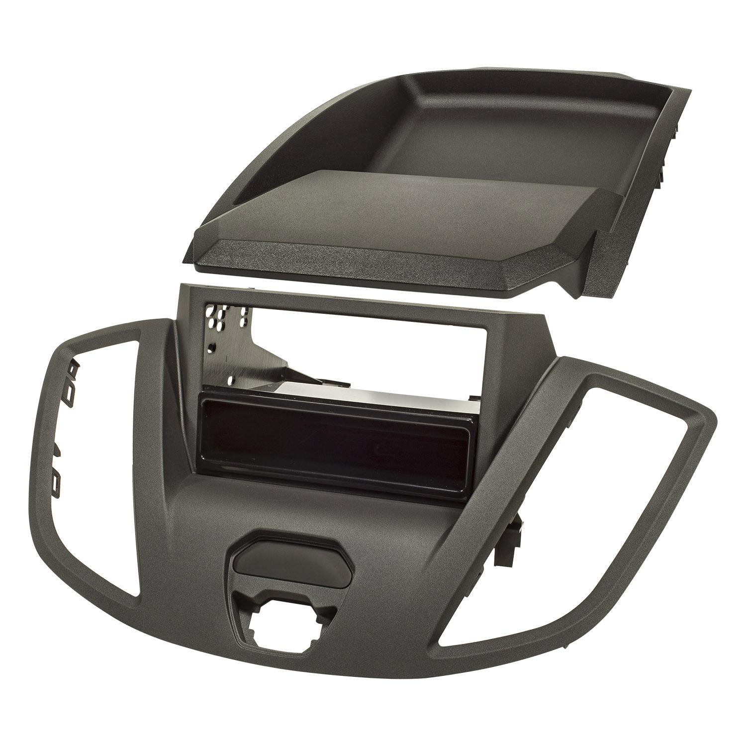 Doppel DIN 1DIN Radioblende kompatibel mit Ford Transit V363 ab 2014 mit Warnblinkschalter nur Fzg. ohne 4.2 Zoll Display