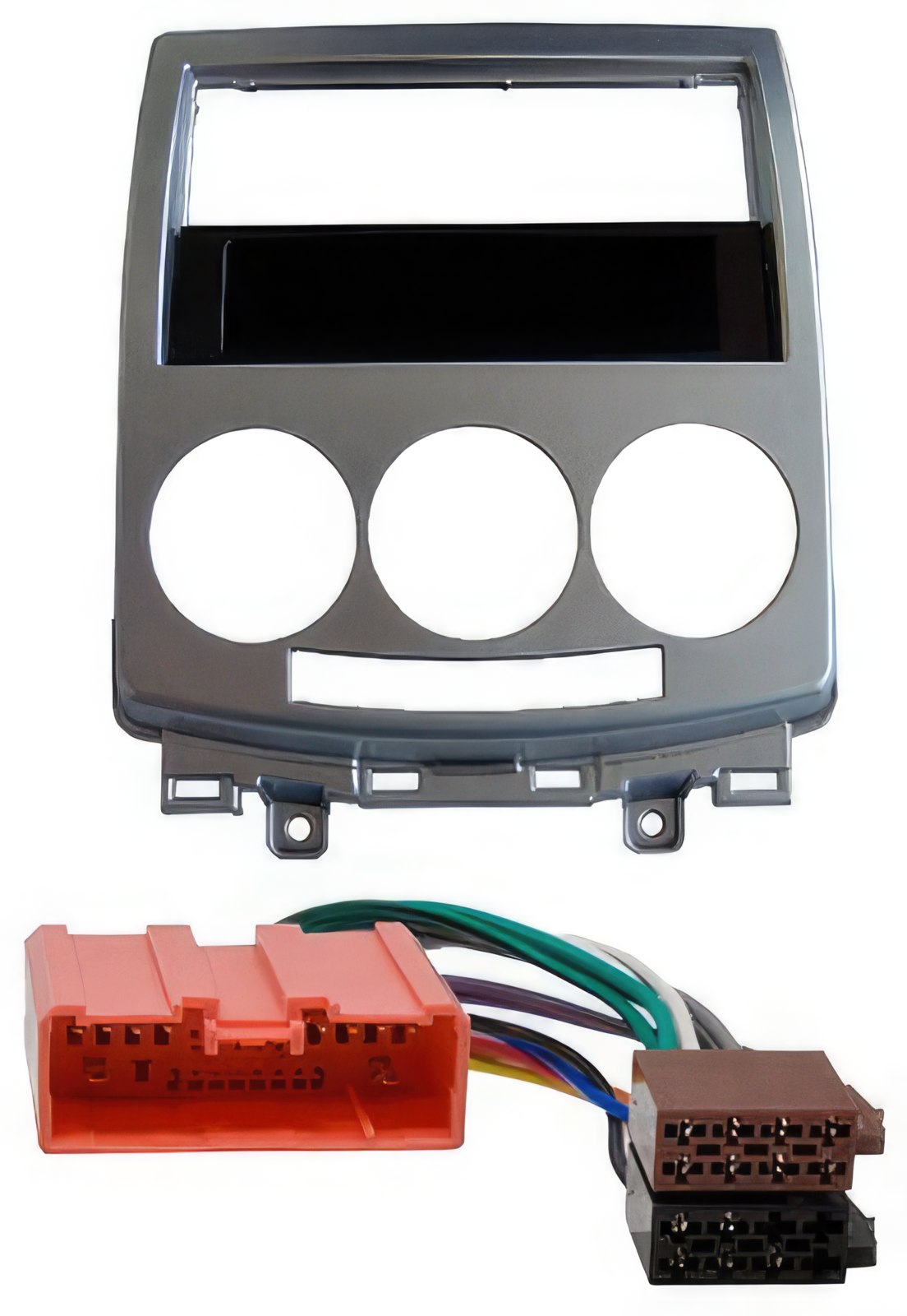 Radioeinbauset kompatibel mit Mazda 5 1-DIN mit Fach silber bis Bj. 2010