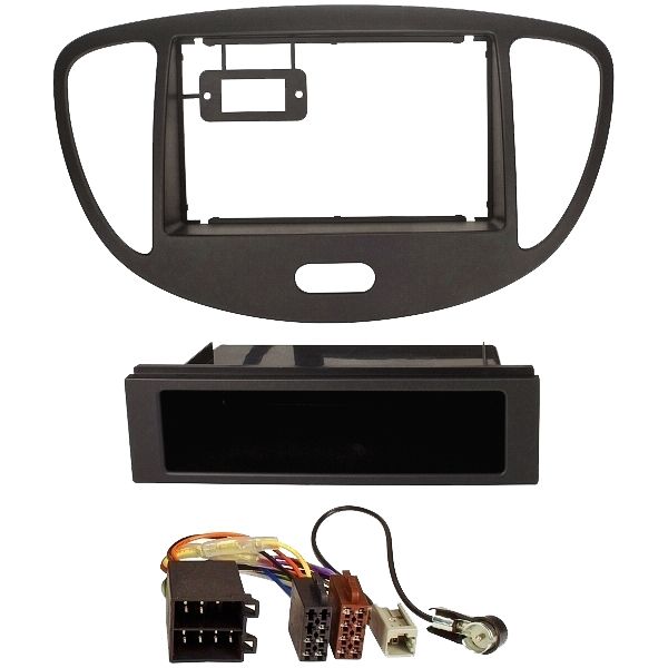 Radioeinbauset kompatibel mit Hyundai i10 2-DIN mit Fach schwarz Bj. 2008 - 2013