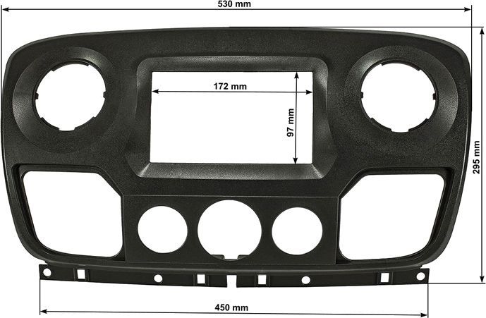 Radioblende kompatibel mit Nissan Renault Opel NV400 Master Movano 2 DIN schwarz matt