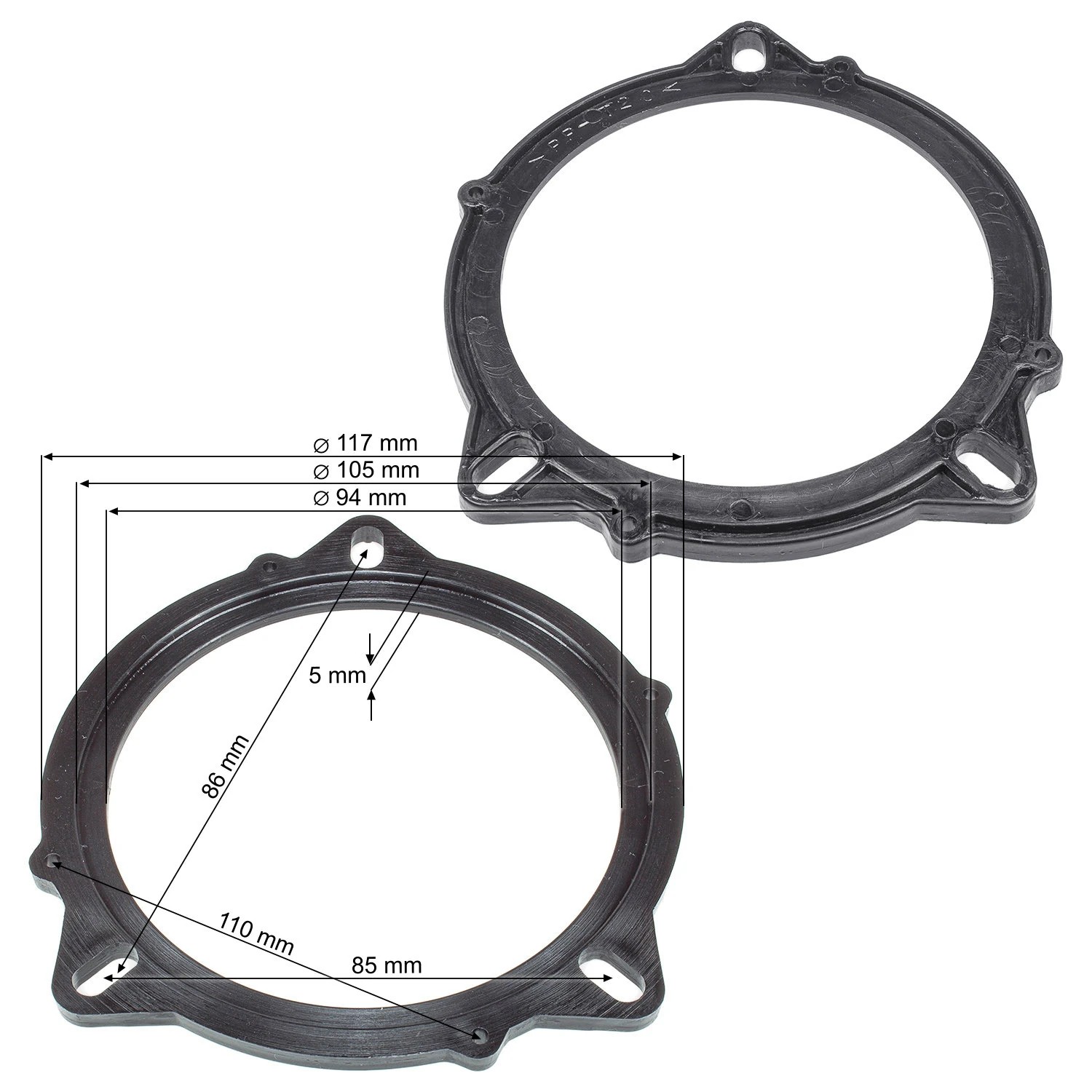 tomzz Audio Lautsprecher Adapterringe kompatibel mit BMW Tesla Mini-/bilder/big/2804-014_1.jpg
