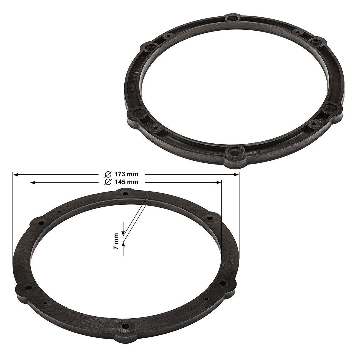 Lautsprecher Adapterringe kompatibel mit Toyota Citroen Peugeot Opel Aygo Proace C1 C4 Jumpy DS4 107 208 308 RCZ Expert Partner Vivaro adaptiert auf 165er Lautsprecher
