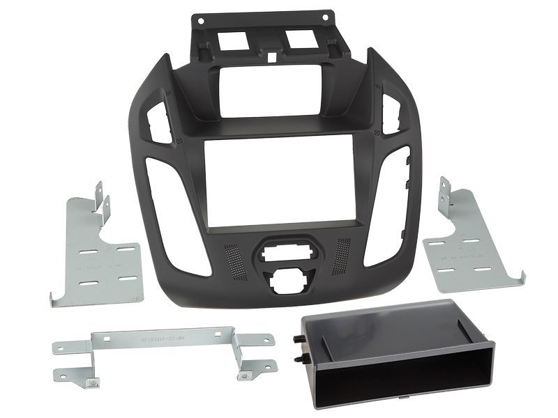ACV Radioblende kompatibel mit Ford Tourneo Connect Transit Connect (PJ2) 2-DIN mit Fach mit Display schwarz
