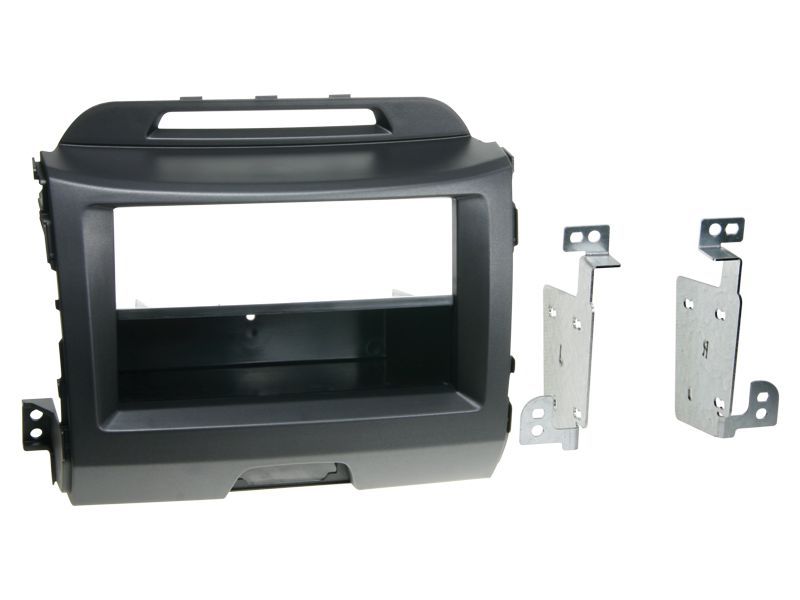 Radioblende kompatibel mit Kia Sportage III (SL) 2-DIN-Set mit Fach schwarz ab Bj. 08/2010