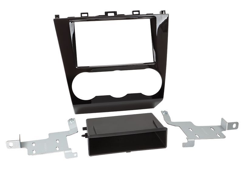 ACV Radioblende kompatibel mit Subaru Forester 2-DIN mit Fach Piano Lack schwarz ab Bj. 03/2015