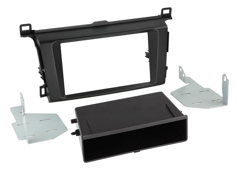 ACV Radioblende kompatibel mit Toyota RAV4 2-DIN mit Fach schwarz ab Bj. 04/2013