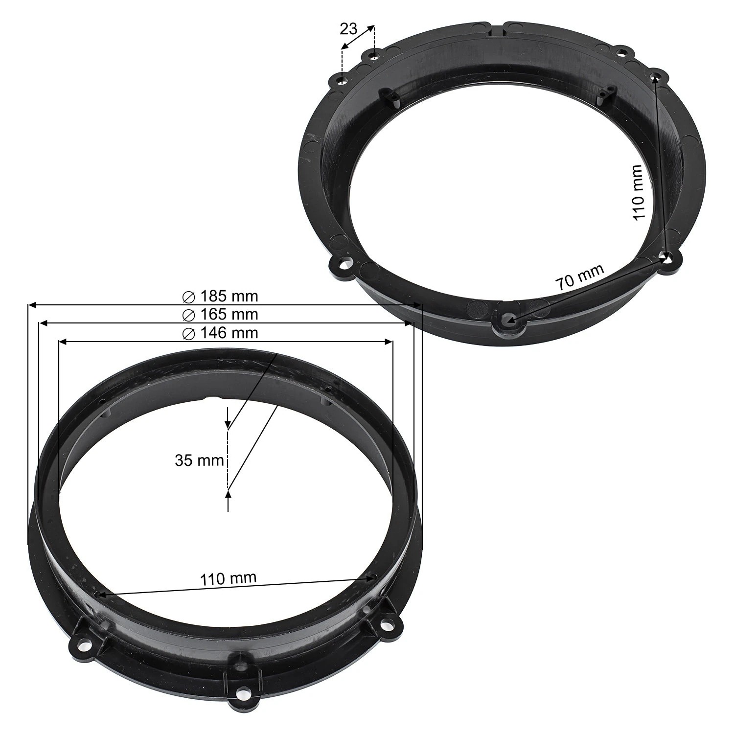 tomzz Audio Lautsprecher Adapterringe kompatibel mit Hyundai i20-/bilder/big/2819-003_1.jpg