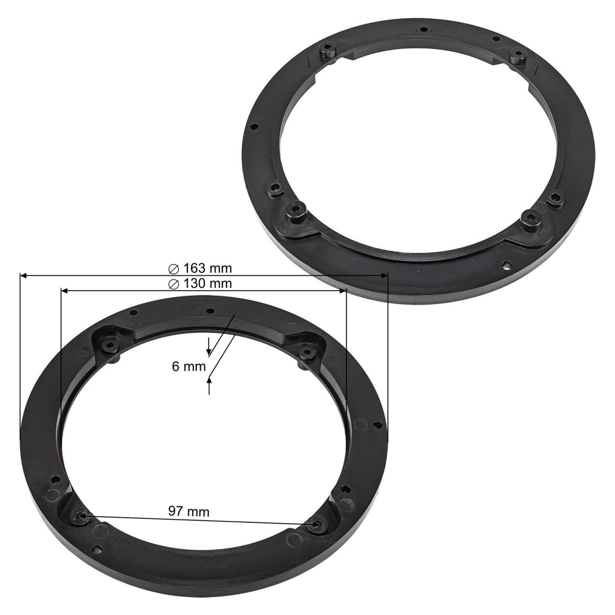 Lautsprecher Adapterringe kompatibel mit Citroen Fiat Ford Honda Peugeot Mazda Suzuki Lancia Baleno C8 Civic Vitara MX5 Jimny Puma 323 MX5 206 Phedra Ulysse uvm. adaptiert auf 130er Lautsprecher