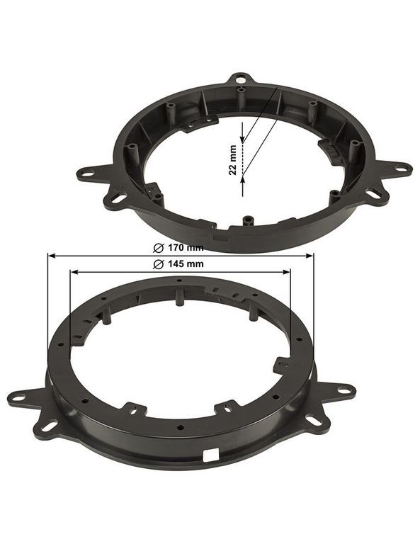 Lautsprecher Adapterringe kompatibel mit Toyota Lexus Yaris RAV4 Corolla 4Runner Prius Celica Matrix Avalon CH-R Highlander Sequoia Sienna Solara Tacoma Tundra Venza; ES GS GX IS RX adaptiert auf 165er Lautsprecher