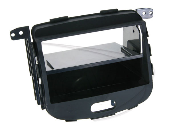 ACV Radioblende kompatibel mit Hyundai i10 (PA) 2-DIN mit Fach schwarz / rubber touch Bj. 03/2008 - 10/2013
