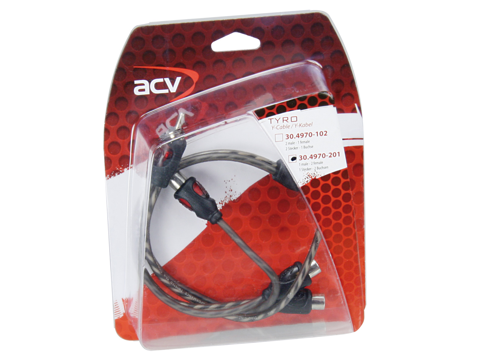 Y-Cinchkabel TYRO Economy Line (2 Stück) 1x Stecker / 2x Buchse 0.3m 