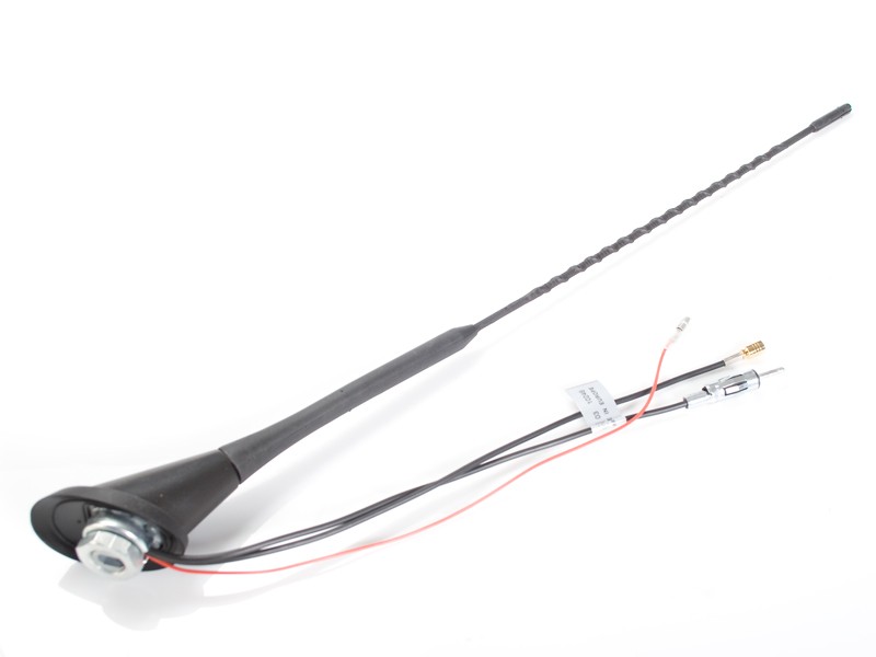 38cm Dachantenne DAB DAB+ AM FM mit Verstärker 56 Grad adaptiert auf DIN (m) SMB (f)