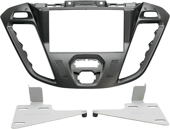 Radioblende kompatibel mit Ford Transit Custom Tourneo Custom (FCC) (FAC) 2-DIN bläulich grau ab Bj. 11/2012