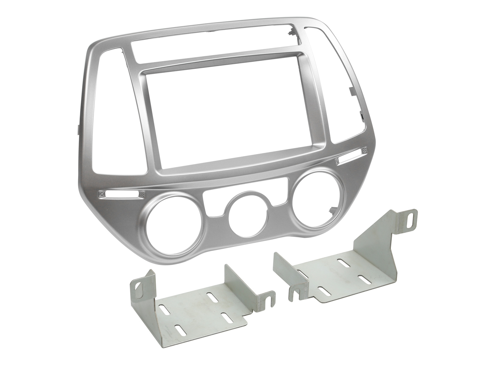 Radioblende kompatibel mit Hyundai i20 (PB) 2-DIN silber Bj. 07/2012 - 11/2014