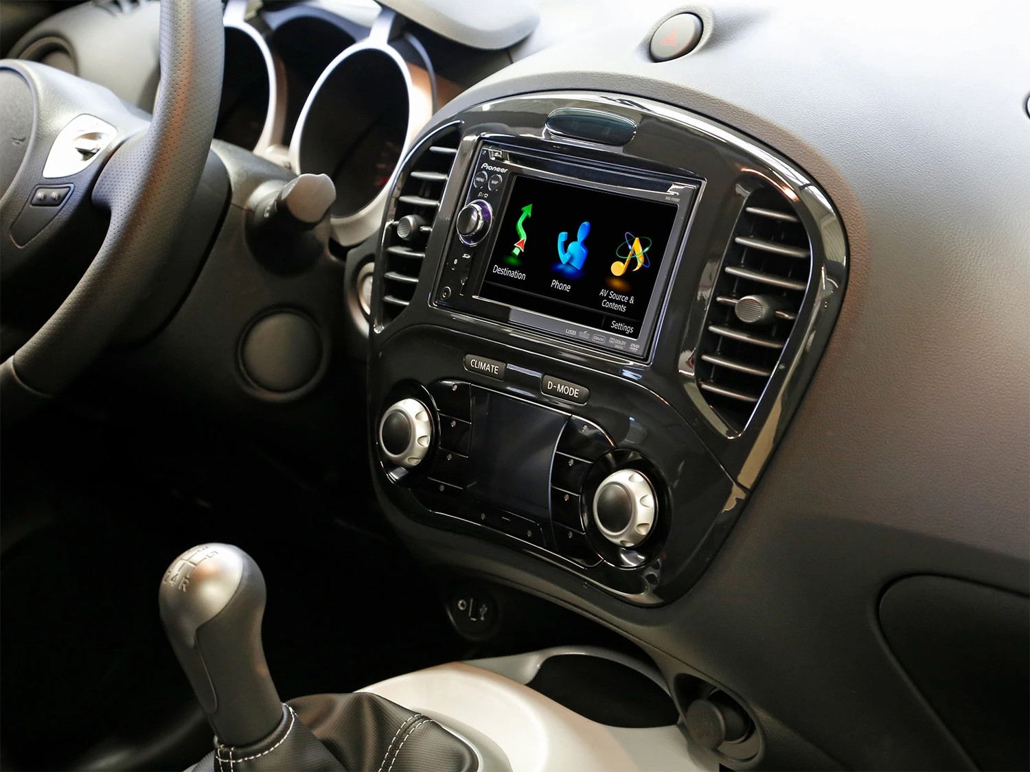 ACV Doppel DIN Radioblende kompatibel mit Nissan Juke 2-DIN schwarz-/bilder/big/381210-04_pioneer_bw.jpg