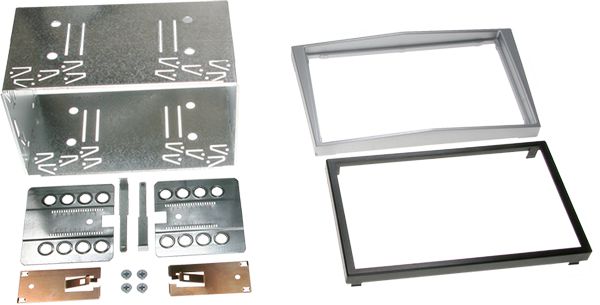 ACV Radioblende kompatibel mit Opel Astra Antara Corsa Tigra Zafira 2-DIN Set matt chrome