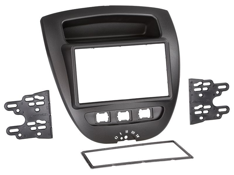 Radioblende kompatibel mit Citroen Toyota Peugeot C1 Aygo 107 2-DIN schwarz Bj.2005-2014