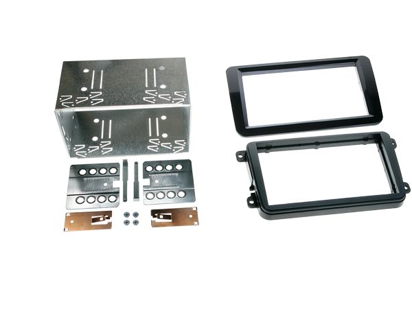 ACV Radioblende kompatibel mit Seat Alhambra Leon Toledo (1P) (1PN) (7N) (KG) 2-DIN-Set Piano Lack schwarz