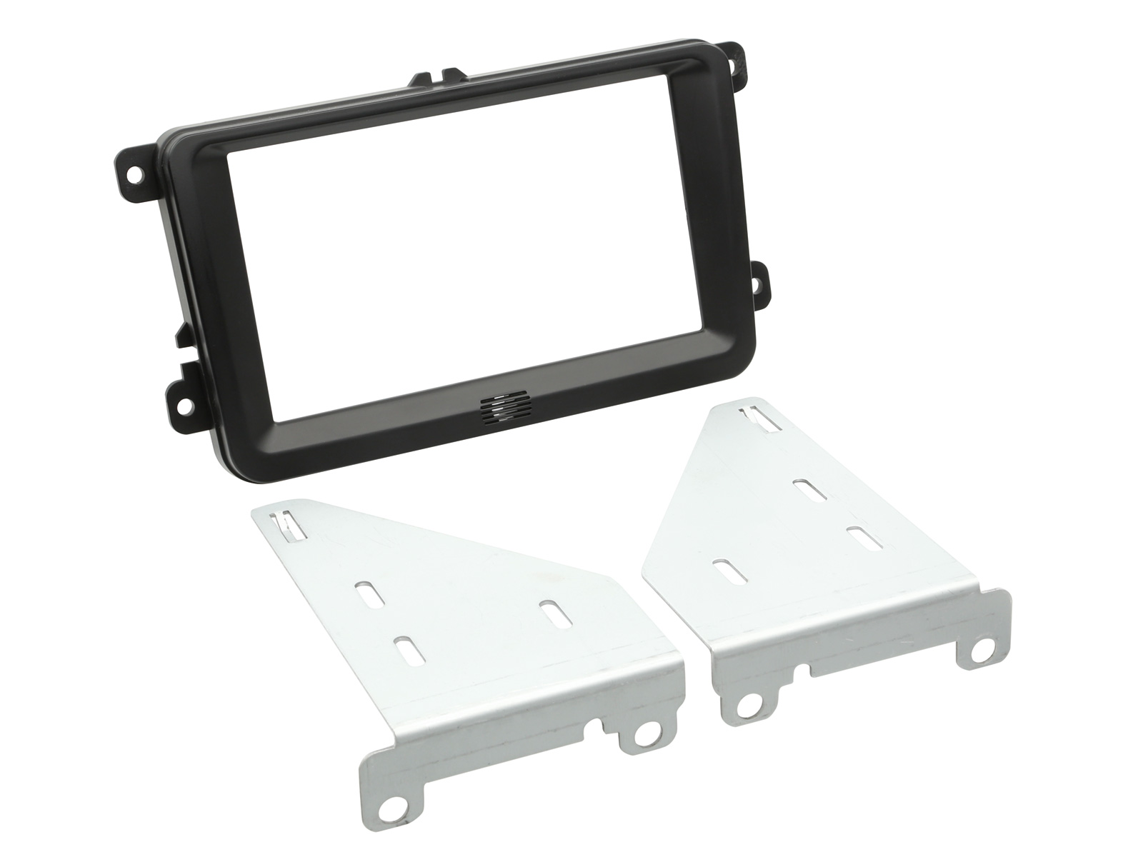 ACV Radioblende kompatibel mit Skoda Fabia Octavia II Roomster Rapid Superb Yeti 2-DIN-Set schwarz