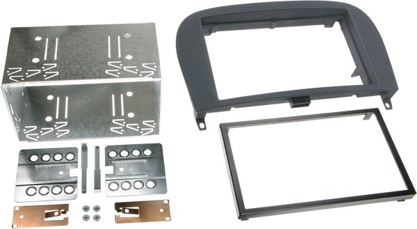 Radioblende kompatibel mit Mercedes SL-Klasse R230 2-DIN-Set rubbertouch schwarz Bj. 10/2001 - 11/2011