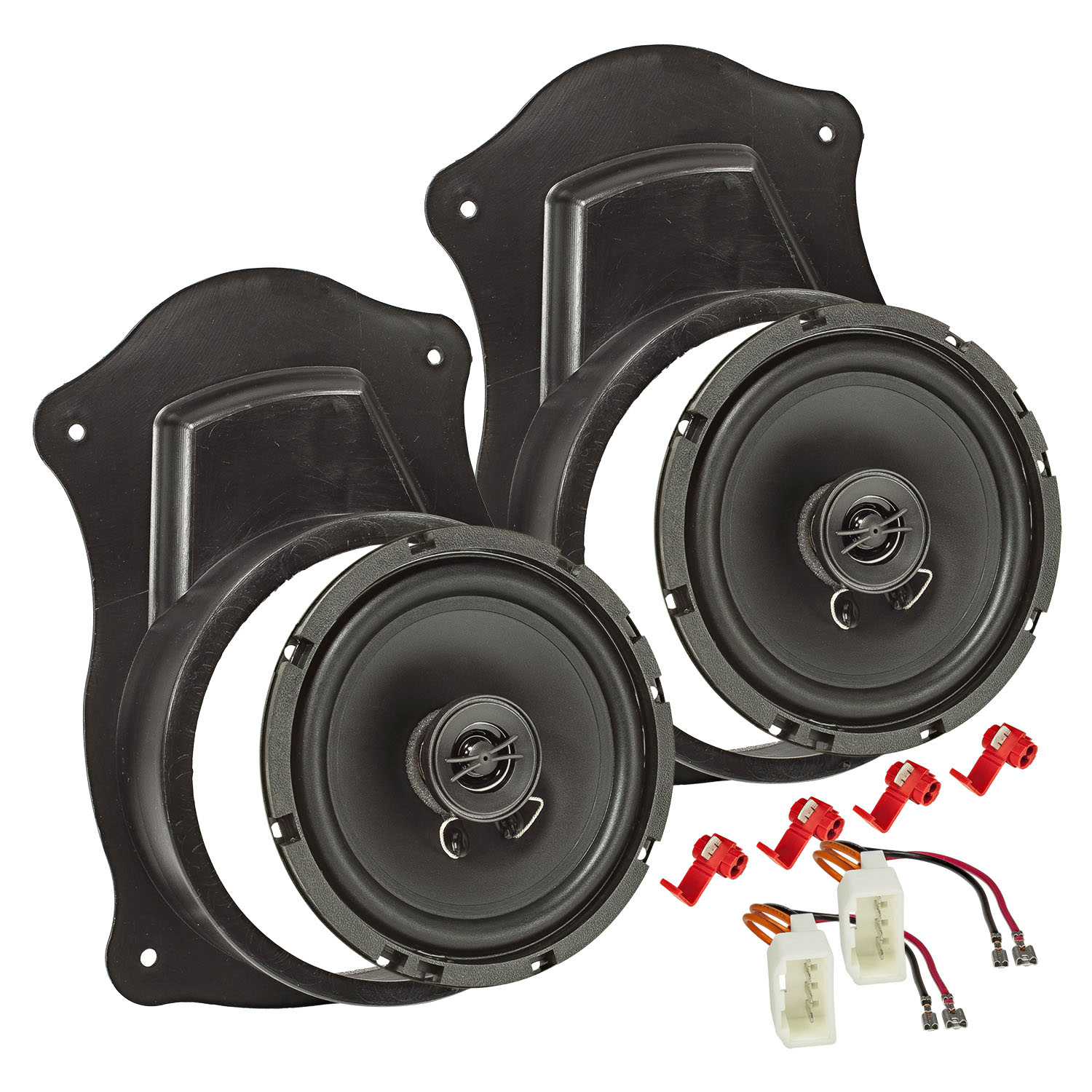Lautsprecher Adapter Set kompatibel mit Ford Transit Custom Transit Connect 165mm 2-Wege Koaxial System TA16.5-PRO adaptiert auf 165er Lautsprecher